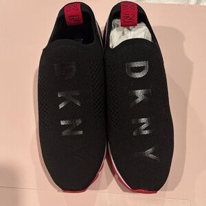 DKNY Women's Black and Red Slip-On Sneakers